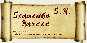 Stamenko Marčić vizit kartica
